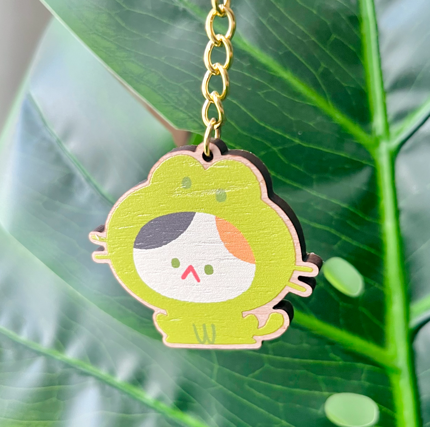 frogcat wooden charm (CHARM PART ONLY)