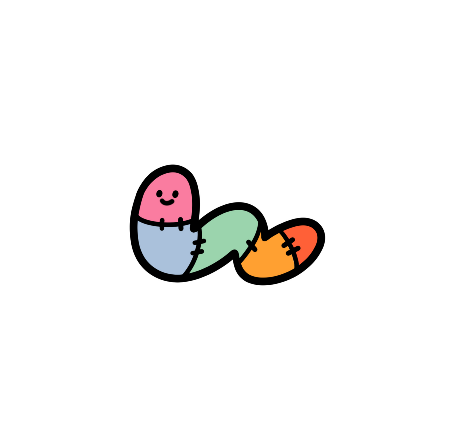 patchwork worm sticker (members only) [COMING SOON]